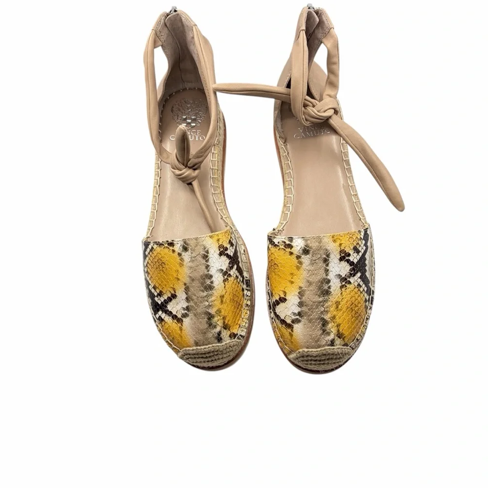 Women's Snakeskin Espadrille Flats Vince Camaro size 9 (40) EUC